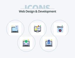 Web Design And Development Flat Icon Pack 5 Icon Design. pen. edit. laptop. design tools. laptop vector