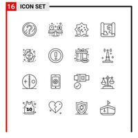 16 Creative Icons Modern Signs and Symbols of wifi point cresent pin location Editable Vector Design Elements