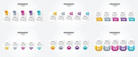 ilustración vectorial infografía conjunto de diseño plano para folleto publicitario y revista vector