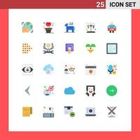 25 User Interface Flat Color Pack of modern Signs and Symbols of people man american jobless test Editable Vector Design Elements