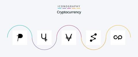 paquete de iconos de glifo de criptomoneda 5 que incluye moneda. cripto moneda criptográfica. moneda vector