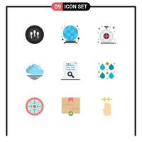 Pack of 9 creative Flat Colors of color file safari document content Editable Vector Design Elements