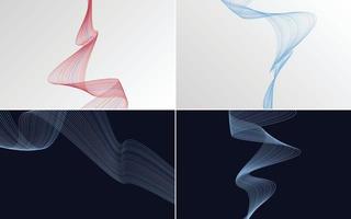 Collection of geometric minimal lines pattern set vector