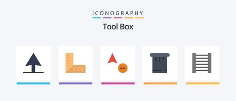 paquete de iconos flat 5 de herramientas que incluye . masilla.. diseño de iconos creativos vector