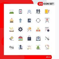 User Interface Pack of 25 Basic Flat Colors of pencil mobile mechanical find camping Editable Vector Design Elements