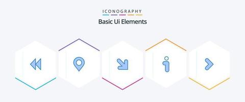 Basic Ui Elements 25 Blue icon pack including forward. arrow. arrow. interface. info vector