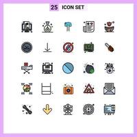 conjunto de 25 iconos modernos de la interfaz de usuario símbolos signos para la investigación de la escalera de facturas cielo carrera elementos de diseño vectorial editables vector