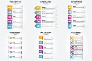 ilustración vectorial infografía conjunto de diseño plano para folleto publicitario y revista vector