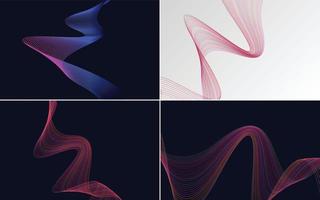 Collection of geometric minimal lines pattern set vector