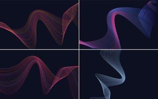 Collection of geometric minimal lines pattern set vector