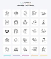 Creative Business And Education 25 OutLine icon pack  Such As page. document. group. kids. network vector