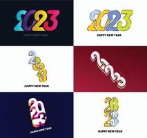 Big Collection of 2023 Happy New Year symbols Cover of business diary for 2023 with wishes vector