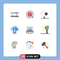 9 Creative Icons Modern Signs and Symbols of computer mobile education computing university Editable Vector Design Elements