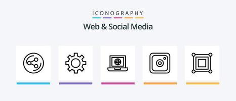 Web And Social Media Line 5 Icon Pack Including arrow. watch. data. video. user. Creative Icons Design vector