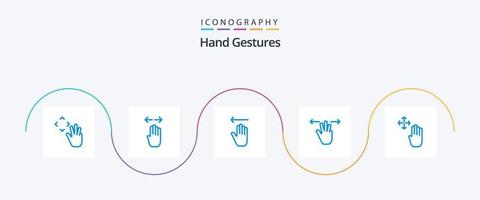 Hand Gestures Blue 5 Icon Pack Including hand. mobile. right. hand. left vector