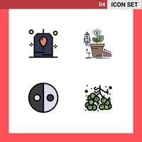 4 Creative Icons Modern Signs and Symbols of birthday equality party growth symbolism Editable Vector Design Elements