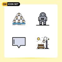 4 Creative Icons Modern Signs and Symbols of team bubble business robot talk Editable Vector Design Elements