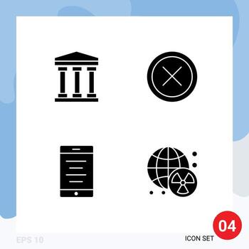 Editable Vector Line Pack of Simple Solid Glyphs of user text cancel exit nuclear Editable Vector Design Elements