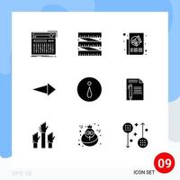 Editable Vector Line Pack of 9 Simple Solid Glyphs of info next ads right press Editable Vector Design Elements