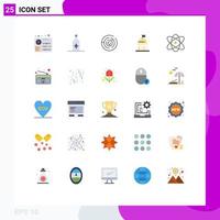 Set of 25 Modern UI Icons Symbols Signs for physics atom circle maze vote political Editable Vector Design Elements