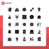 Universal Icon Symbols Group of 25 Modern Solid Glyphs of ribbon badges money security car Editable Vector Design Elements