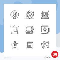 Universal Icon Symbols Group of 9 Modern Outlines of holiday christmas layers celebration physics Editable Vector Design Elements