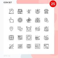 paquete de interfaz de usuario de 25 líneas básicas de elementos de diseño de vectores editables de negocios globales en línea de globo de carga