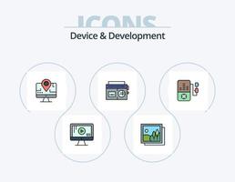 Device And Development Line Filled Icon Pack 5 Icon Design. code . browser. toast. code. web vector