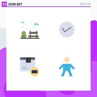 User Interface Pack of 4 Basic Flat Icons of bench code chat social shipping Editable Vector Design Elements