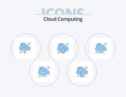 Cloud Computing Blue Icon Pack 5 Icon Design. plus. cloud hosting. protection. cloud vector