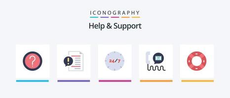 Help And Support Flat 5 Icon Pack Including email. communication. faq. service. customer. Creative Icons Design vector