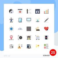 Pack of 25 Modern Flat Colors Signs and Symbols for Web Print Media such as interface cap develop education scythe Editable Vector Design Elements