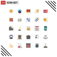 Mobile Interface Flat Color Set of 25 Pictograms of human dollar cancel case baggage Editable Vector Design Elements