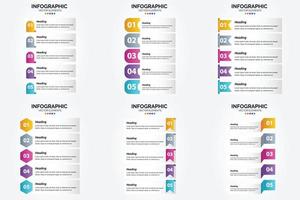 ilustración vectorial infografía conjunto de diseño plano para folleto publicitario y revista vector