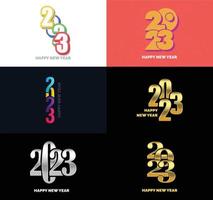 Big Set of 2023 Happy New Year logo text design 2023 number design template vector