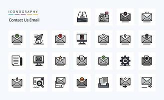 25 Email Line Filled Style icon pack vector