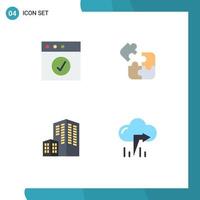 4 Flat Icon concept for Websites Mobile and Apps app construction jigsaw solution arrow Editable Vector Design Elements