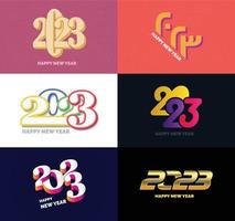 Big Set of 2023 Happy New Year logo text design 2023 number design template vector