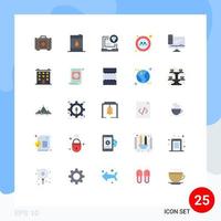 conjunto de 25 iconos modernos de la interfaz de usuario signos de símbolos para el dispositivo código de computadora servicio de taxi elementos de diseño vectorial editables vector