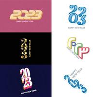 Big Set of 2023 Happy New Year logo text design 2023 number design template vector