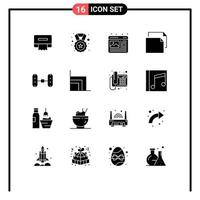 Modern Set of 16 Solid Glyphs and symbols such as business van design wheel alignment document Editable Vector Design Elements