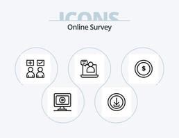 Online Survey Line Icon Pack 5 Icon Design. mail. web page. apps. web. we vector