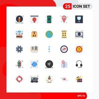 Group of 25 Modern Flat Colors Set for food man app map smartphone Editable Vector Design Elements