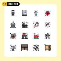 Set of 16 Modern UI Icons Symbols Signs for cosmetic beauty help self network Editable Creative Vector Design Elements