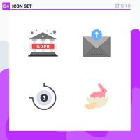 Group of 4 Flat Icons Signs and Symbols for data timepiece ecommerce sent easter Editable Vector Design Elements
