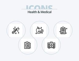 paquete de iconos de línea médica y de salud 5 diseño de iconos. prueba. médico. médico. portapapeles. inclinarse vector