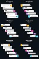 Vector 6 Infographics Pack Presentation slide template 5 Steps cycle diagrams and timelines