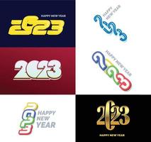 Big Collection of 2023 Happy New Year symbols Cover of business diary for 2023 with wishes vector