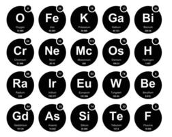 20 Preiodic table of the elements Icon Pack Design vector