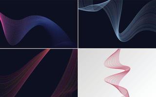 Collection of geometric minimal lines pattern set vector